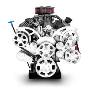 Alternative view of Ford Small Block Compatible 302 c.i. Engine and 4R70W Automatic Transmission – 370 Horsepower – Standard Edition Builder Series – Polished Pulley Kit – Carbureted