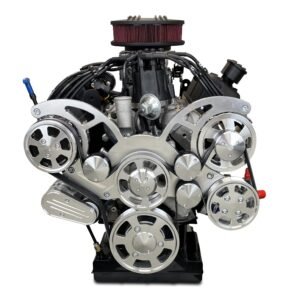 Alternative view of Ford Small Block Compatible 347 c.i. Engine and 4R70W Automatic Transmission – 415 Horsepower – Standard Edition Builder Series – Polished Pulley Kit – Fuel Injected