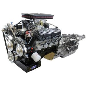 Ford Small Block Compatible 347 c.i. Engine and 4R70W Automatic Transmission – 415 Horsepower – Mustang Edition Builder Series – Black Pulley Kit – Carbureted