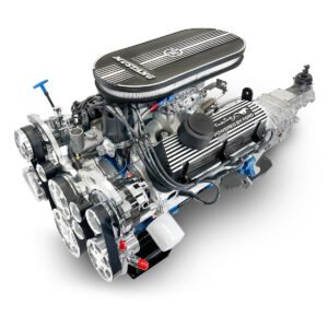 Ford Small Block Compatible 347 c.i. Engine and TKX Manual Transmission – 415 Horsepower – Mustang Edition Builder Series – Polished Pulley Kit – Carbureted