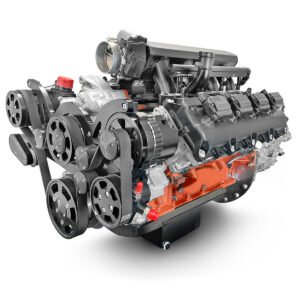 Chrysler Hemi Compatible 426 c.i. Engine and T56 Manual Transmission – 610 Horsepower – Standard Edition Builder Series – Black Pulley Kit – Fuel Injected