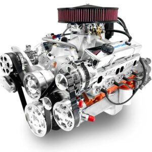 GM Small Block Compatible 427 c.i. Engine and 700R4 Automatic Transmission – 540 Horsepower – Standard Edition Builder Series – Polished Pulley Kit – Carbureted