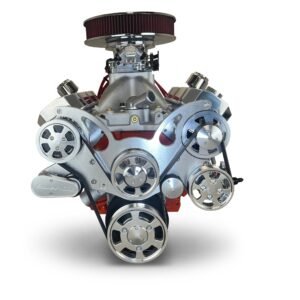 Alternative view of GM Big Block Compatible 632 c.i. ProSeries Engine and 4L80E Automatic Transmission – 815 Horsepower – Standard Edition Builder Series – Polished Pulley Kit – Carbureted