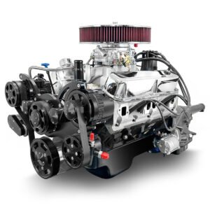 Chrysler Small Block Compatible 408 c.i. Engine and 727 Automatic Transmission – 465 Horsepower – Standard Edition Builder Series – Black Pulley Kit – Carbureted