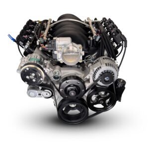 Alternative view of GM LS Compatible 376 c.i. Engine and 4L65/70E Automatic Transmission – 530 Horsepower – Standard Edition Builder Series – Natural Pulley Kit – Holley Terminator X EFI System
