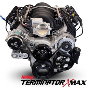 GM LS Compatible 376 c.i. Pro Series Engine – 530 Horsepower – Deluxe Dressed – Natural Pulley Kit – Holley Terminator X EFI System