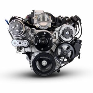 Alternative view of GM LS Compatible 376 c.i. Engine and TKX Manual Transmission – 530 Horsepower – Standard Edition Builder Series – Natural Pulley Kit – Holley Terminator X EFI System