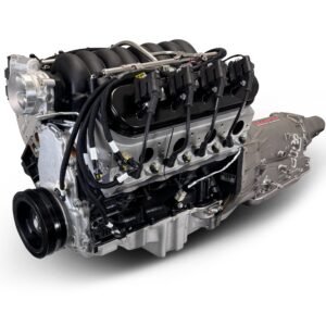 Alternative view of GM LS Compatible 427 c.i. Engine and 4L65/70E Automatic Transmission – 605 Horsepower – Standard Edition Builder Series – Holley Terminator X EFI System