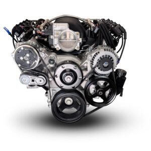 Alternative view of GM LS Compatible 427 c.i. Engine and 4L65/70E Automatic Transmission – 605 Horsepower – Standard Edition Builder Series – Natural Pulley Kit – Holley Terminator X EFI System