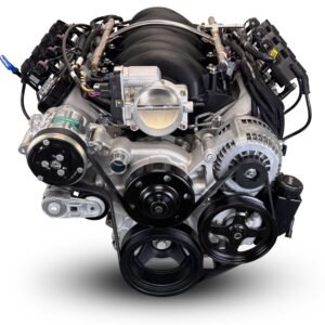 Alternative view of GM LS Compatible 427 c.i. Engine and T56 Manual Transmission – 605 Horsepower – Standard Edition Builder Series – Natural Pulley Kit – Holley Terminator X EFI System