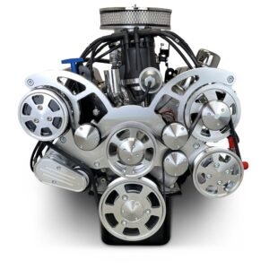 Alternative view of Ford Small Block Compatible 302 c.i. Engine – 361 Horsepower – Deluxe Dressed – Polished Pulley Kit – Fuel Injected