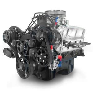 Ford Small Block Compatible 302 c.i. Engine – 361 Horsepower – Deluxe Dressed – Black Pulley Kit – Rear Sump – Carbureted