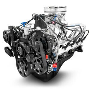 Ford Small Block Compatible 347 c.i. Engine – 415 Horsepower – Deluxe Dressed with Black Pulley Kit – Carbureted