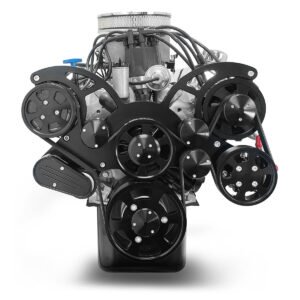 Alternative view of Ford Small Block Compatible 347 c.i. Engine – 415 Horsepower – Deluxe Dressed – Black Pulley Kit – Fuel Injected