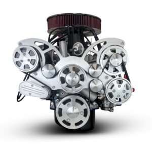 Alternative view of Ford Small Block Compatible 347 c.i. Engine – 415 Horsepower – Deluxe Dressed – Polished Pulley Kit – Rear Sump – Carbureted