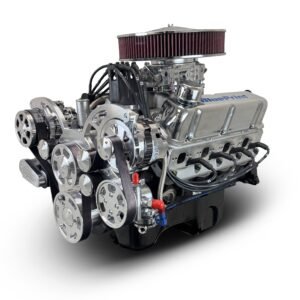 Ford Small Block Compatible 347 c.i. Engine – 415 Horsepower – Deluxe Dressed – Polished Pulley Kit – Rear Sump – Carbureted