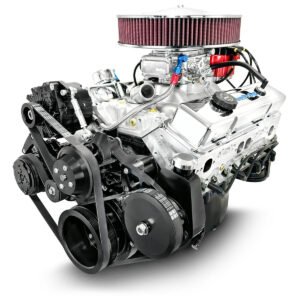 GM Small Block Compatible 350 c.i. Engine – 341 Horsepower – Deluxe Dressed – Black Pulley Kit – Carbureted