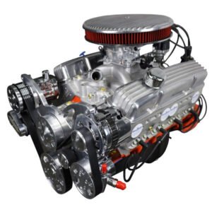 GM Small Block Compatible 383 c.i. Low Profile Engine – 436 Horsepower – Deluxe Dressed with Polished Pulley Kit – Fuel Injected