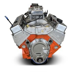 Alternative view of GM Small Block Compatible 400 c.i. Engine – 500 Horsepower – Base Dressed – Fuel Injected