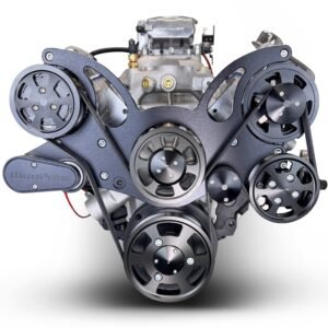 Alternative view of GM Big Block Compatible 454 c.i. Engine – 460 Horsepower – Deluxe Dressed – Black Pulley Kit – Fuel Injected