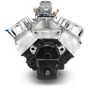 Alternative view of GM Big Block Compatible 496 c.i. Engine – 600 Horsepower – Base Dressed – Carbureted