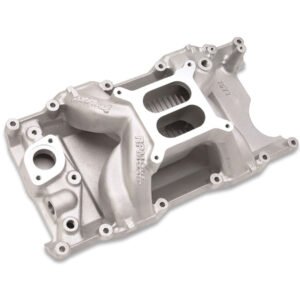 Edelbrock Performer Air-Gap Dual Plane Aluminum Magnum Intake Manifold Kit 7577 – Chrysler SB Compatible – Natural