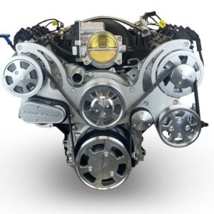 Alternative view of GM LS Compatible 376 c.i. Pro Series Engine – 530 Horsepower – Deluxe Dressed – Polished Pulley Kit – Holley Terminator X EFI System