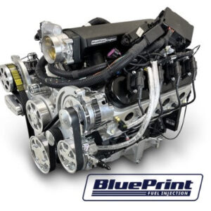 GM LS Compatible 376 c.i. Pro Series Engine – 525 Horsepower – Deluxe Dressed – Polished Pulley Kit – BluePrint Engines Calibrated ECU