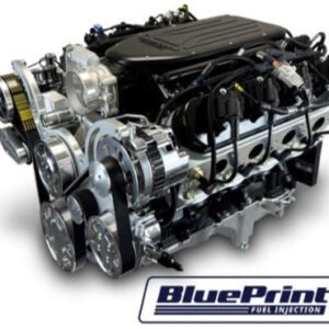 GM LS Compatible 376 c.i. Pro Series Engine – 510 Horsepower – Deluxe Dressed – Polished Pulley Kit – BluePrint Engines Calibrated ECU