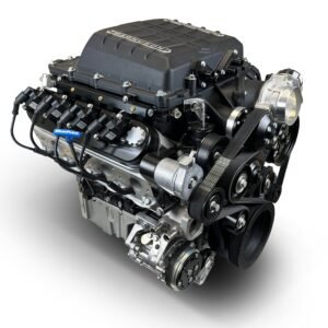 Alternative view of GM LS Compatible 427 c.i. Pro Series Engine – 800 Horsepower – Deluxe Dressed – Black Pulley Kit – Holley Terminator X EFI System