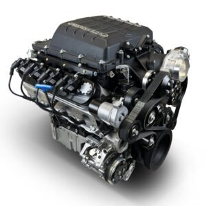Alternative view of GM LS Compatible 376 c.i. Pro Series Engine – 700 Horsepower – Deluxe Dressed – Black Pulley Kit – Holley Terminator X EFI System