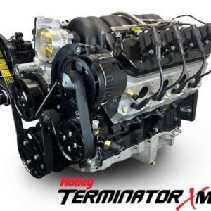 GM LS Compatible 376 c.i. Pro Series Engine – 530 Horsepower – Deluxe Dressed – Black Pulley Kit – Holley Terminator X EFI System