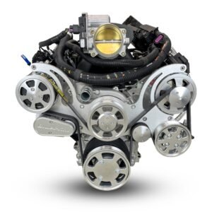 Alternative view of GM LS Compatible 427 c.i. Pro Series Engine – 600 Horsepower – Deluxe Dressed – Polished Pulley Kit – BluePrint Engines Calibrated ECU