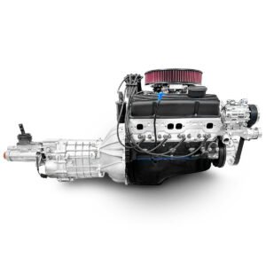 Alternative view of GM Small Block Compatible 383 c.i. Engine and TKX Manual Transmission – 436 Horsepower – Standard Edition Builder Series – Polished Pulley Kit – Fuel Injected