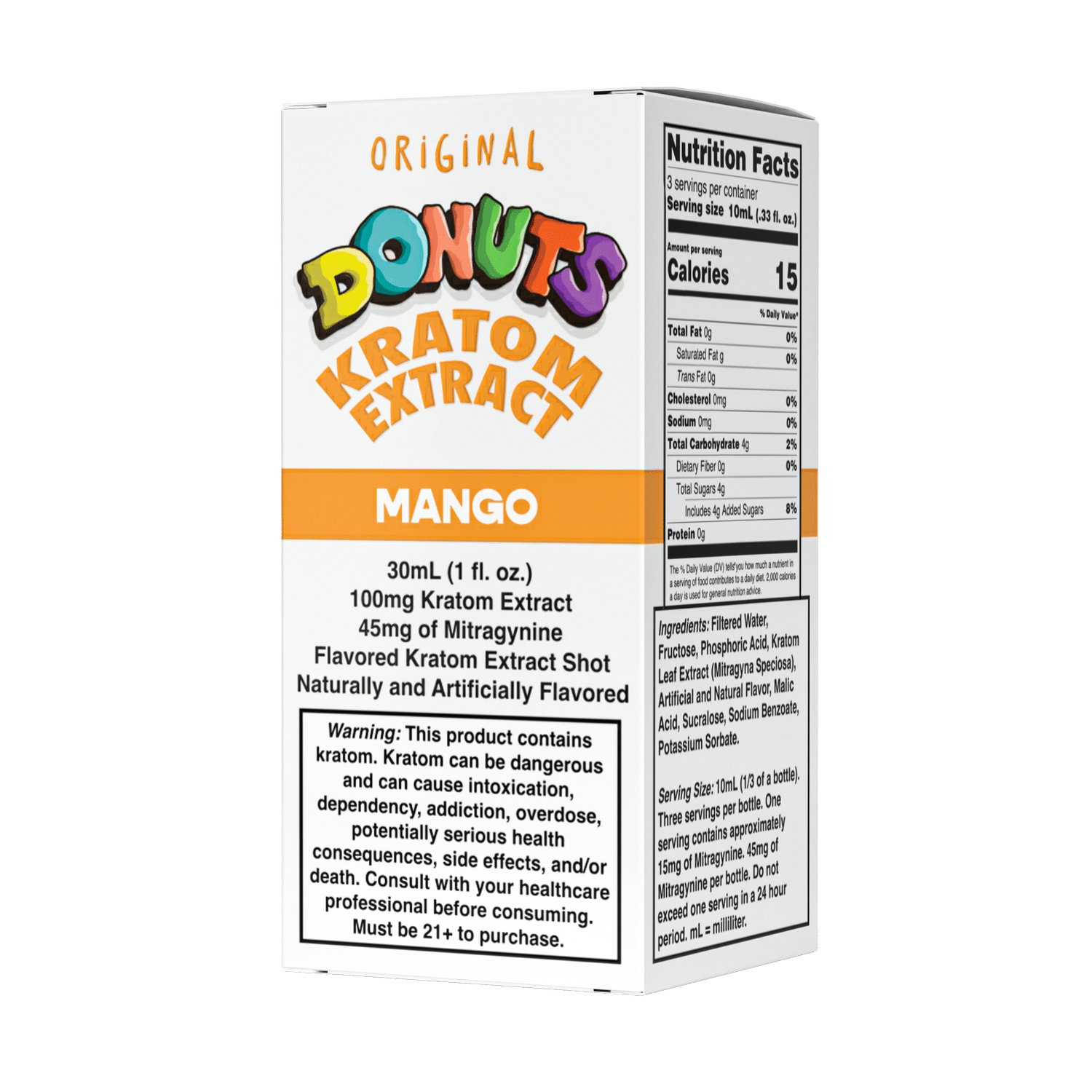 Donuts Kratom Extract Shot – Original 100MG (Mango Flavor)