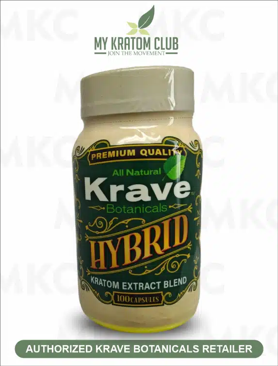 Krave Kratom Extract Hybrid Capsules, 100 CT (Botanicals)