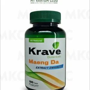 Krave (Botanicals) Kratom Maeng Da Extract Enhanced Capsules 100 Count