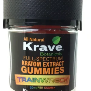Krave Botanicals Full Spectrum Trainwreck Kratom Extract Gummies – Potent & Versatile Blend
