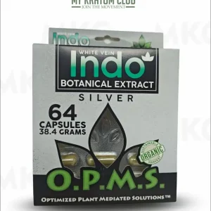 OPMS Kratom White Vein Indo Capsules, 64 Count (Blister Pack)