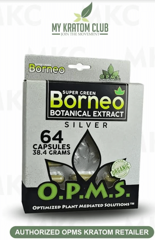 OPMS Super Green Borneo Kratom Capsules (64 Capsules) (600 MG)