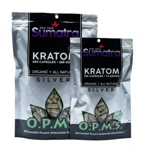 OPMS Silver Red Vein Sumatra Capsules, Organic All Natural