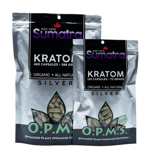 OPMS Silver Red Vein Sumatra Capsules, Organic All Natural