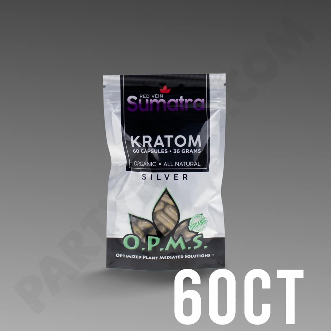 OPMS Silver Red Vein Sumatra Capsules, Organic All Natural - Image 2