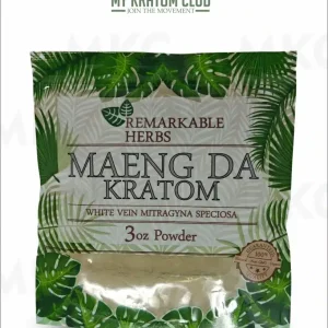 Remarkable Herbs | Maeng Da Kratom White Vein Mitragyna Speciosa Powder