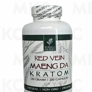 Whole Herbs Kratom Red Vein Maeng Da Capsules (2 Sizes)